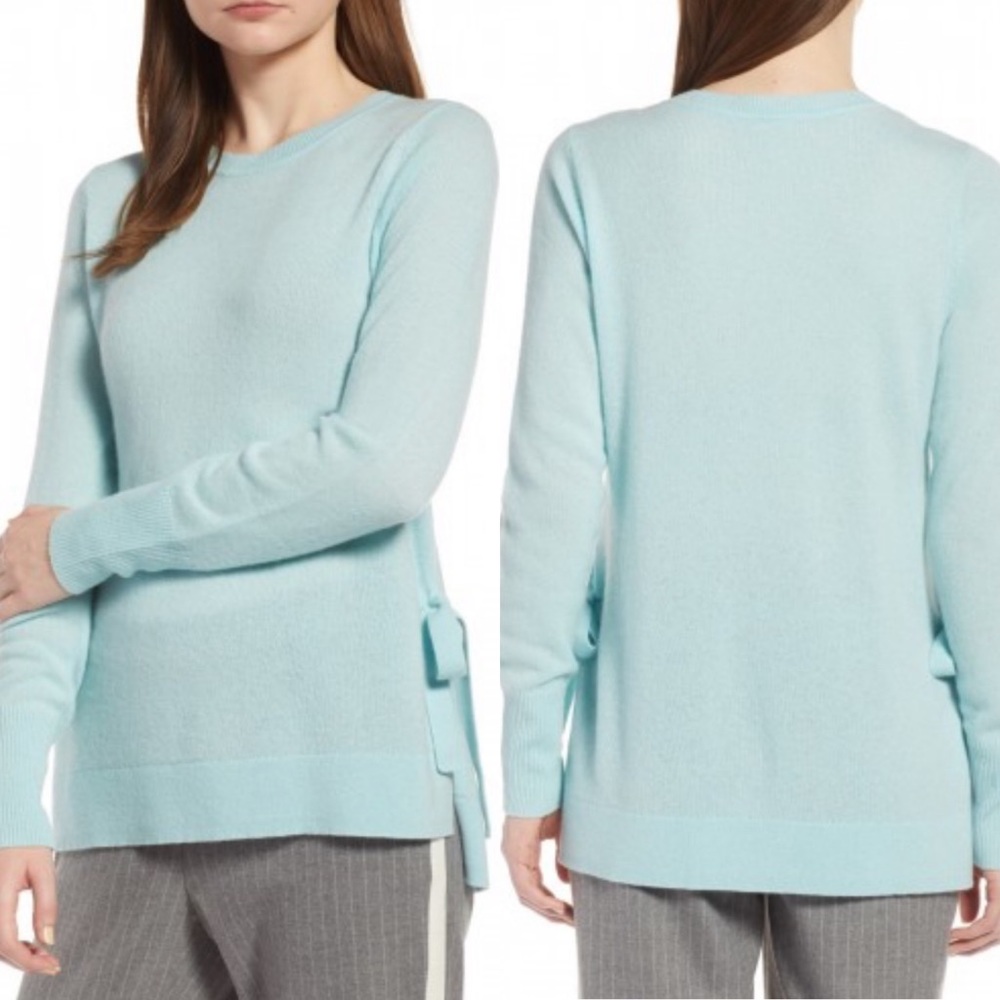 Halogen Side Tie Cashmere Sweater